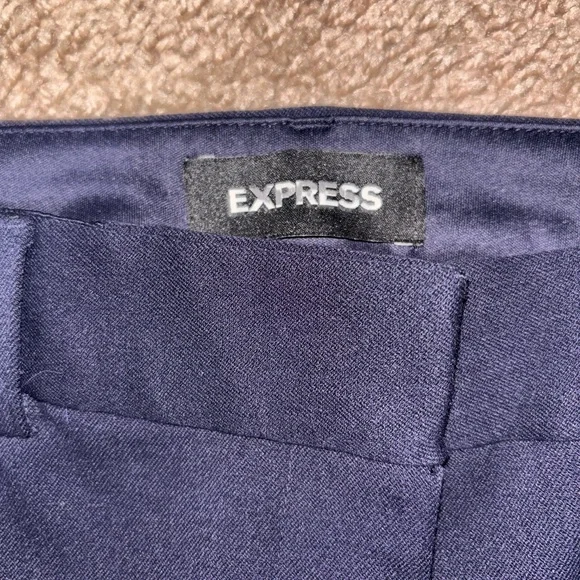 Express Navy Straight-Leg Dress Pants - Picture 2 of 3